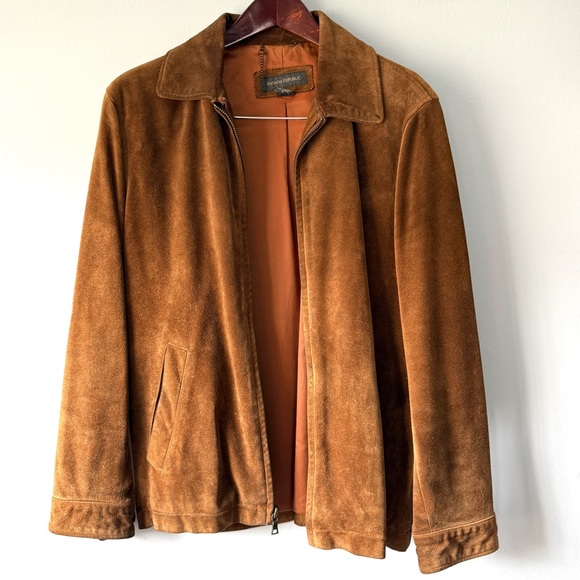 Men’s small Banana Republic cognac suede jacket - Picture 2 of 13